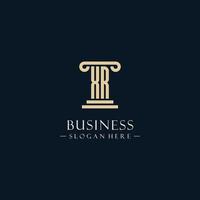 XR initial monogram logos with pillar shapes style vector