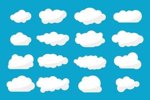 white clouds with gray shadows blue background Many styles to choose from vector