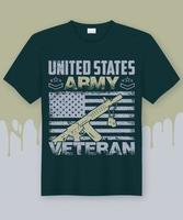 veterano del ejército de los estados unidos. mejor diseño de camiseta de regalo para veteranos vector