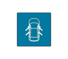 The vehicle's open doors icon. top vehicle view line. Illustration of modern car buttons. Editable line icon. vector