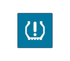 Tire pressure warning icon of the vehicle. Line of current condition of tires. Illustration of modern car buttons. Editable line icon. vector