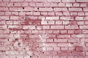 Square brick block wall background and texture. Painted in red photo