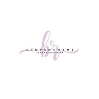 BR Initial handwriting and signature logo design with circle. Beautiful design handwritten logo for fashion, team, wedding, luxury logo. vector