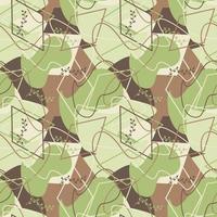 Seamless abstract geometric pattern with shapes, lines, and branches vector