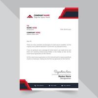 Corporate Letterhead With Red Shape vector