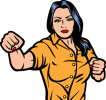 Woman Punching Color png