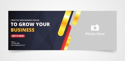 red white and gold modern business web banner template design vector