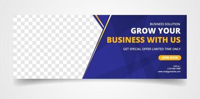 set of blue and yellow modern web banner template design. Usable for business, marketing, advertising. vector