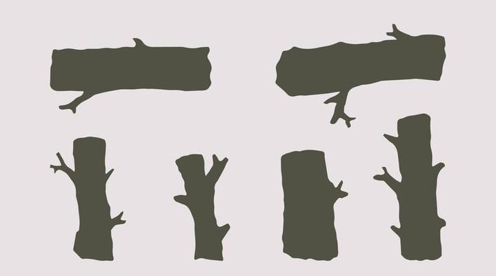 cut tree trunk flat design