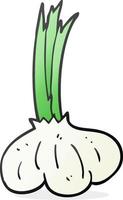 doodle character cartoon garlic vector