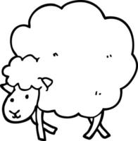 line drawing cartoon sheep vector