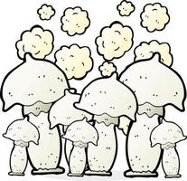 doodle character cartoon mushrooms vector