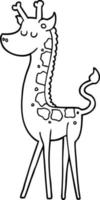 jirafa de dibujos animados de dibujo lineal vector