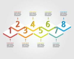 timeline step chart template for infographic for presentation for 8 element vector