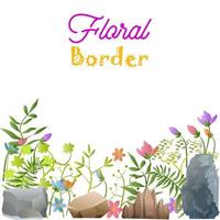 borde de hojas florales vector