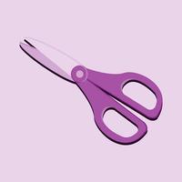 vector purple scissors with a shadow