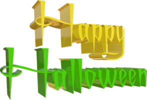 texto de renderização 3d feliz dia das bruxas png