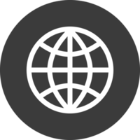 Internet-Symbol im schwarzen Kreis png
