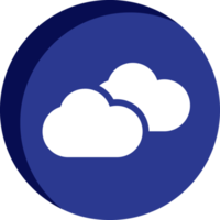 icono de nube con sombra interior png