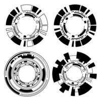 centro de vectores futurista. Fantástico dibujo técnico circular. elemento de diseño de círculo abstracto de tecnología.