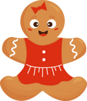 cute Christmas gingerbread man girl png