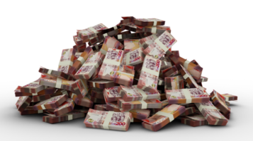 Gran montón de 200 cedi ghanés notas mucho dinero. Representación 3D de paquetes de dinero en efectivo png