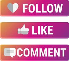 Social media notification icon. Follow, comment, like icon. 3d design with gradient colors. Vector illustration. Eps10