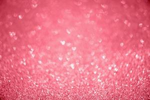 Abstract red glitter sparkle with heart bokeh light for Valentines background photo