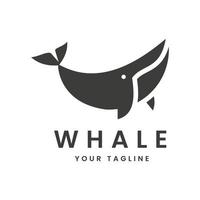 Humpback whale logo vector illustration, associated with love and knowledge, template, symbol design