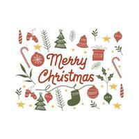 Christmas Label and Retro Christmas Badge Vector Design. decoration elements, symbols, icons, frames, Ornaments and Ribbons, visible. Merry Christmas and Happy Holidays typography.for banners, posters