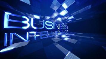 Business Intelligence  text Science technology  3D cinematic title background. video