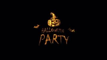animação de texto dourado de festa de halloween em fundo preto video