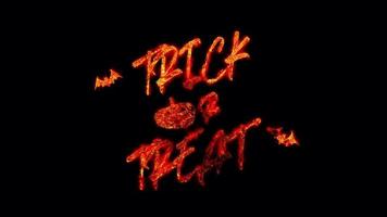 Fire burn text of Trick or Treat Word. video