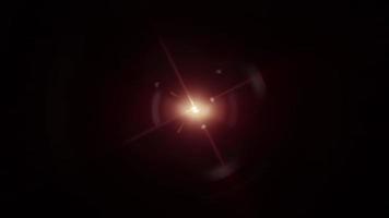destellos de lente óptica de estrella central brillo animación de luz