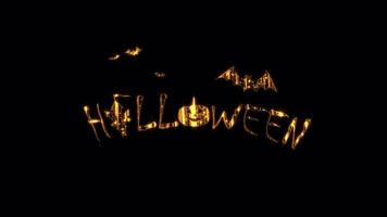 halloween goldener text mit lichteffektanimationshintergrund video