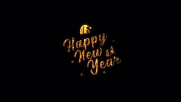 Abstract gold star text animation Happy New Year video