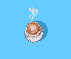 graphic illustration design vector of a cup of warm coffee