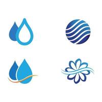 Isolated round shape logo. Blue color logotype. Flowing water image. Sea, ocean, river surface. vector