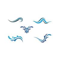 Isolated round shape logo. Blue color logotype. Flowing water image. Sea, ocean, river surface. vector