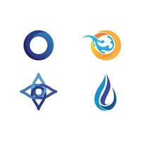 Isolated round shape logo. Blue color logotype. Flowing water image. Sea, ocean, river surface. vector