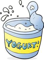 yogur de dibujos animados de carácter garabato vector