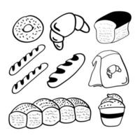 Hand drawn Bread icon in doodle style