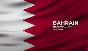 Bahraini memorial holiday 16th of December with 3D flag. Bahrain happy national day greeting card, banner with template text vector illustration.