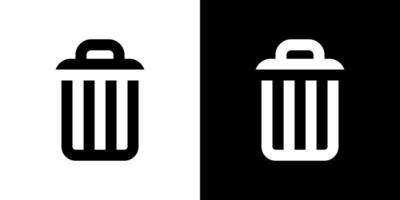 Garbage, recycle bin, trash can icon vector in clipart style