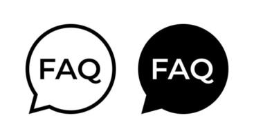 FAQ icon vector isolated on speech bubbles