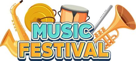 Music festival text for poster or banner design vector