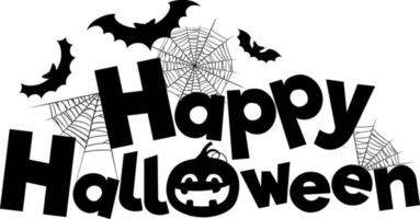 logotipo de fuente feliz halloween vector