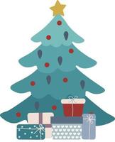 árbol de navidad al estilo del minimalismo en un fondo transparente blanco vector