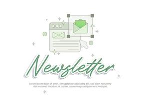 Newsletter email message commercial business mail spam to subscribe vector