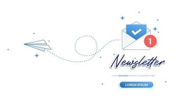 Newsletter email message commercial business mail spam to subscribe banner vector
